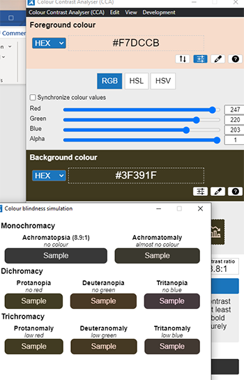 CCA tool how color blindness simulator works