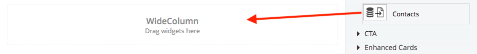 Drag and drop the contacts widget