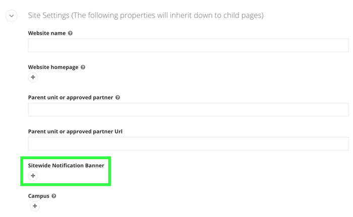 Add a sitewide banner