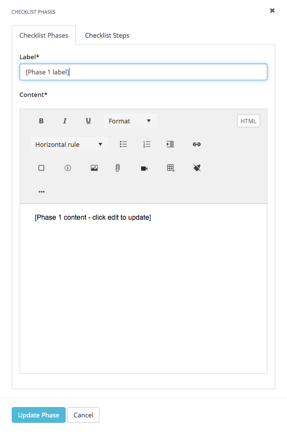 Individual phase editor