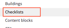 Checklists in Content tab