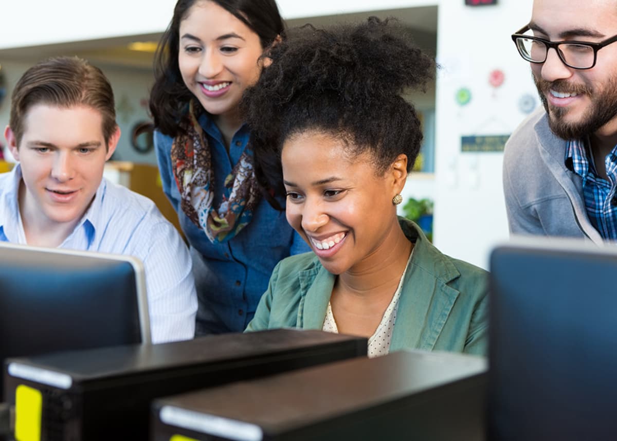 Group of students studying.