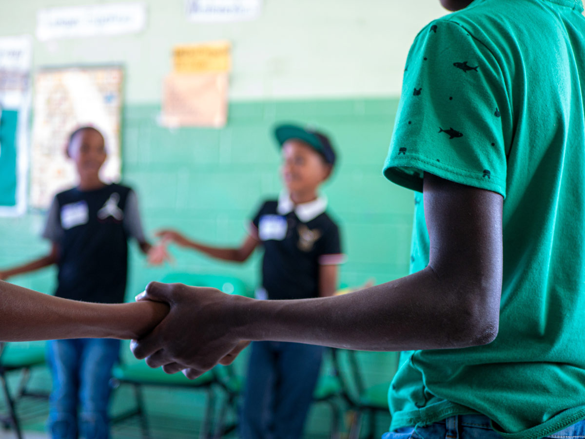 children holding hands