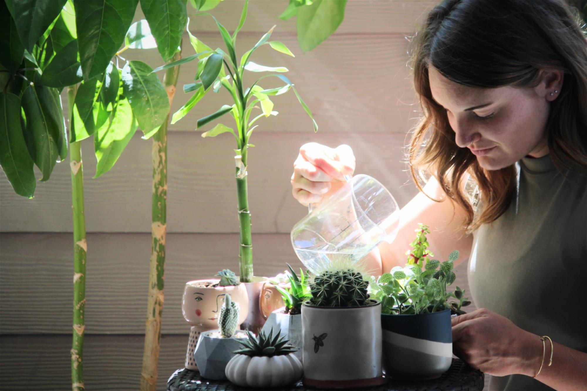 Amanda Kujawa watering plants