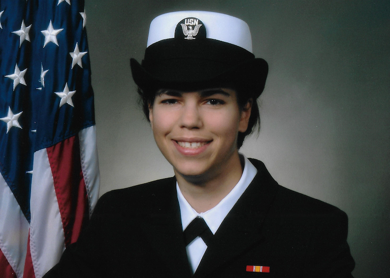 Anna Deak wearing a Navy uniform