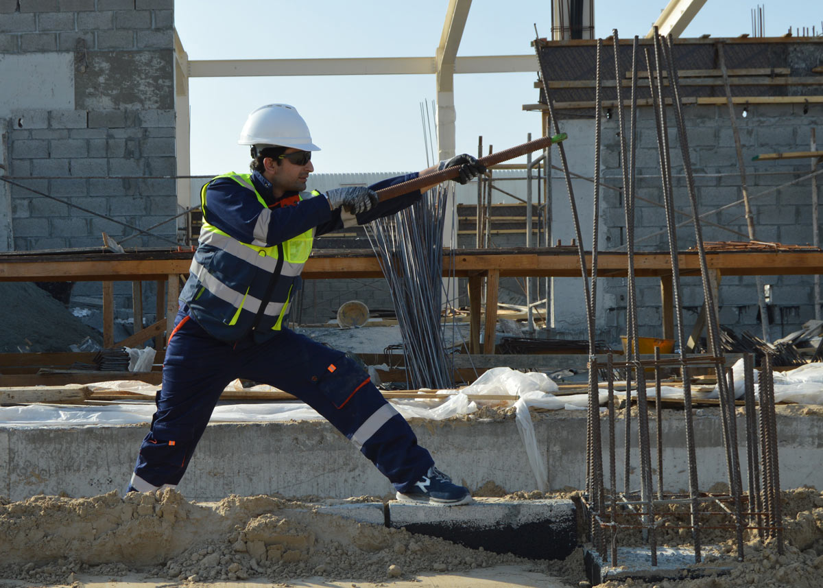 construction worker wearing hard hat and gear