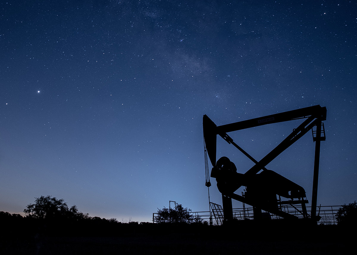 oil drill at night