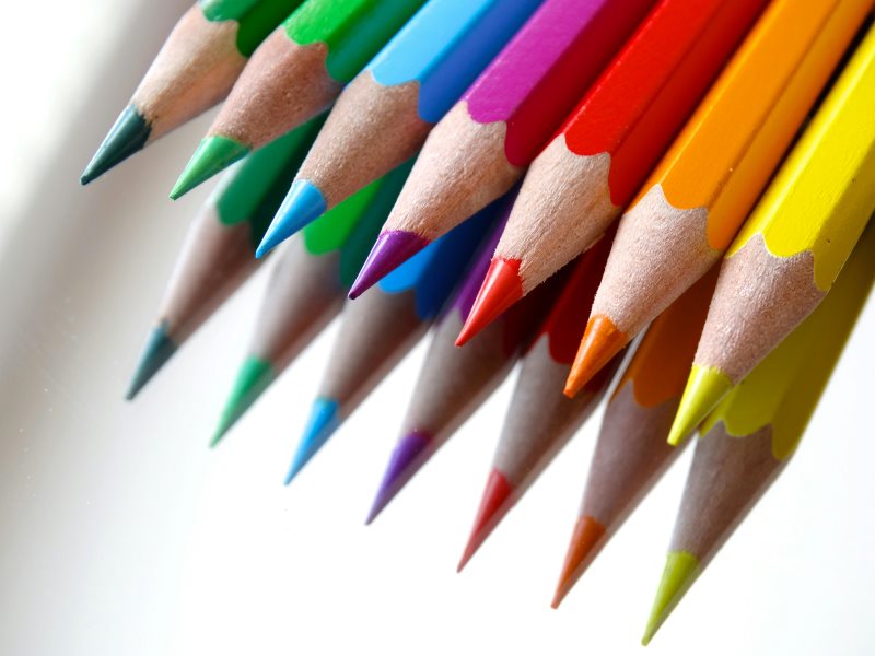 A variety of colored pencils