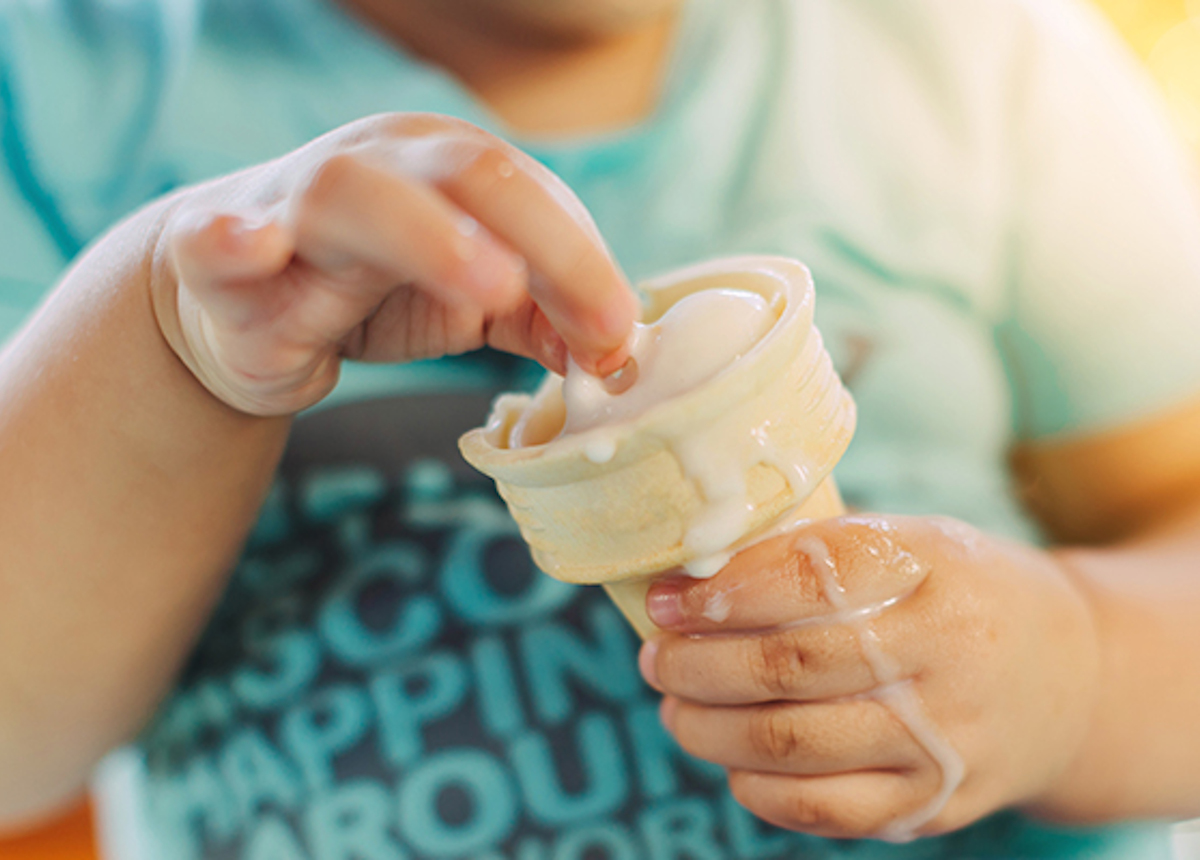 child eating ice cream