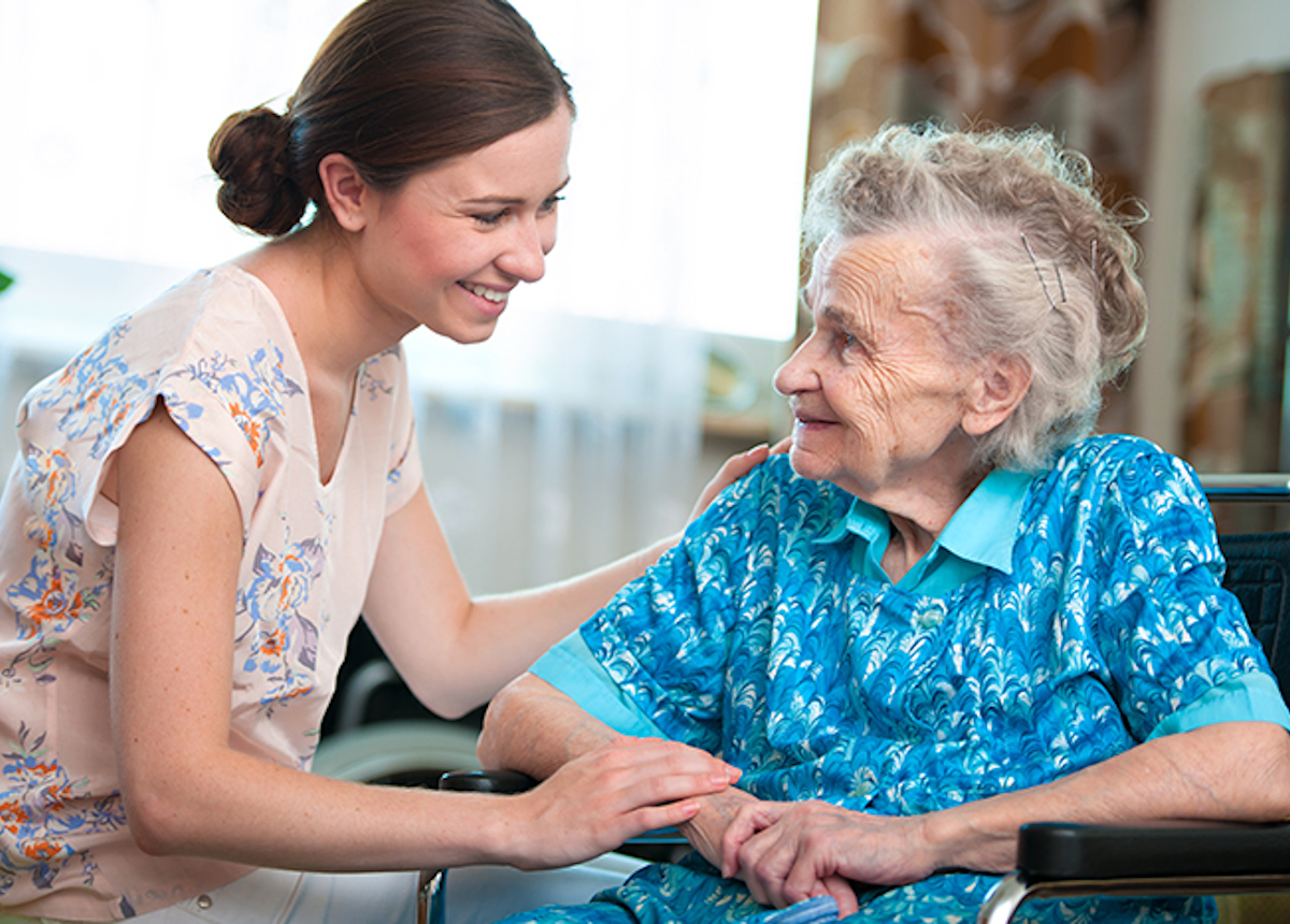 happy elderly woman