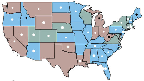 Map of US states