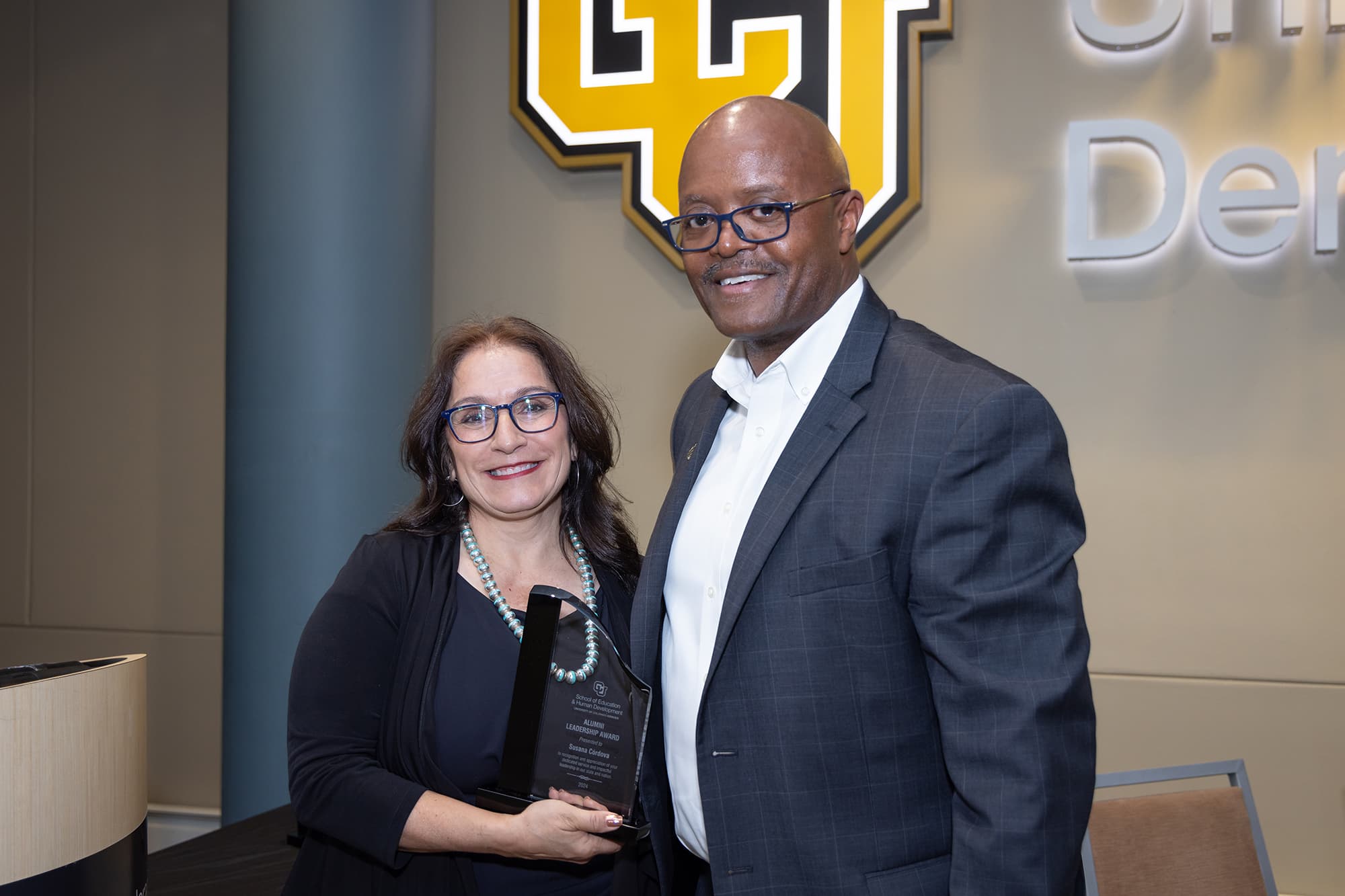 Dean Marvin Lynn with Dr. Susana Córdova, Commissioner of the Colorado Department of Education