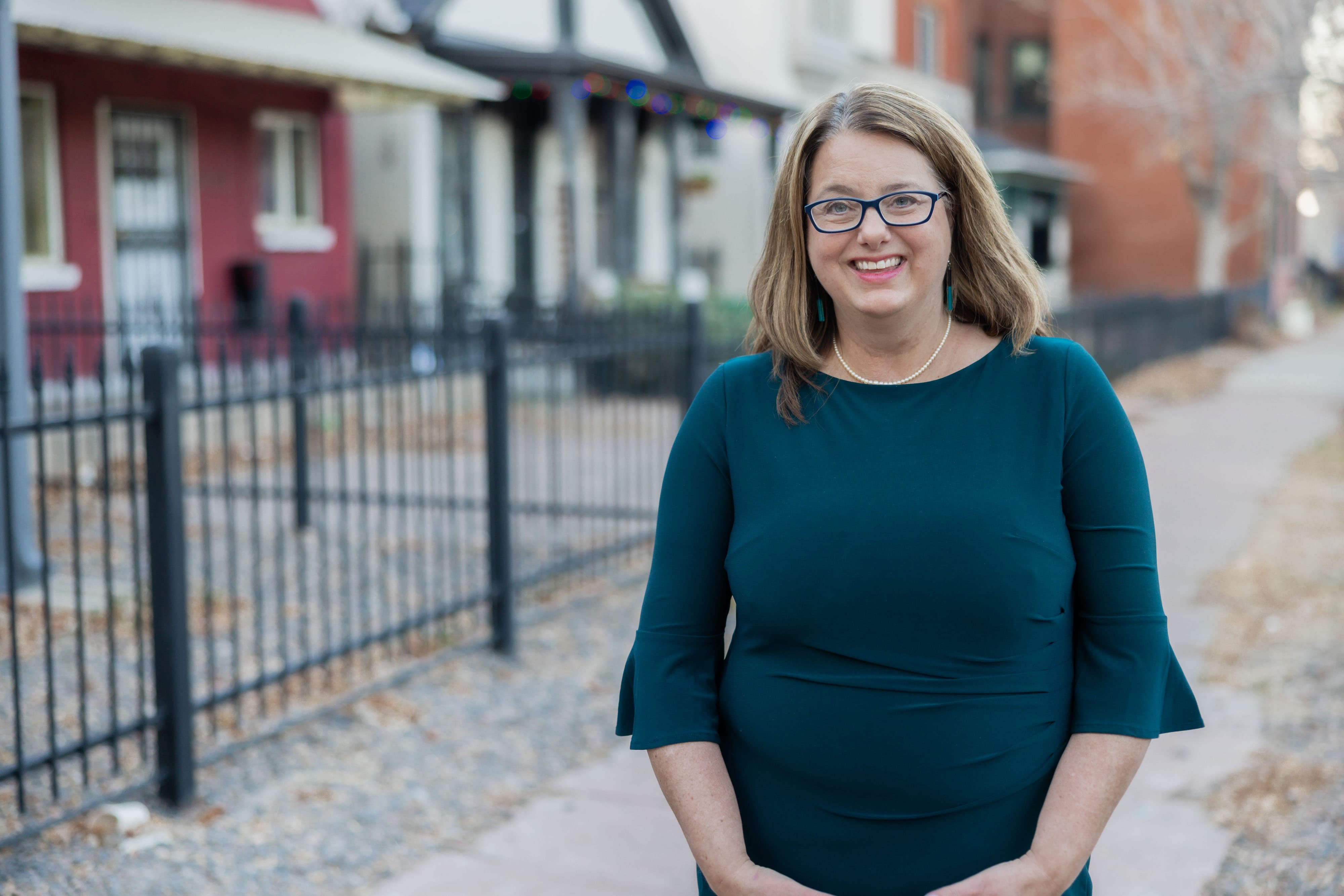 Julia Cummings, pictured in a Denver voting desert