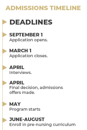 Bridge Admissions Timeline