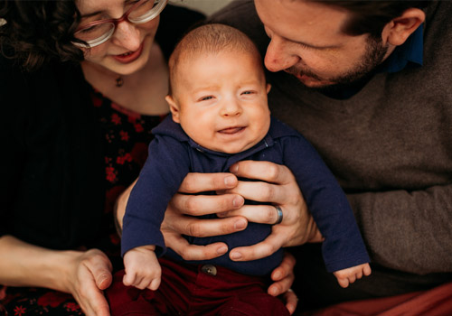 Jessica Hilbun Schwartz, husband and baby