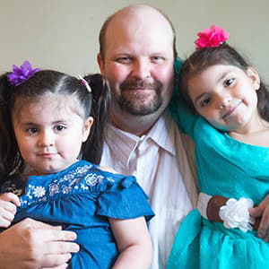 Geoffrey King with Daughters