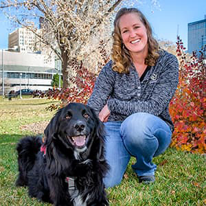 Kristen Schilz with service dog