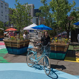 Maria Delgado with Bike