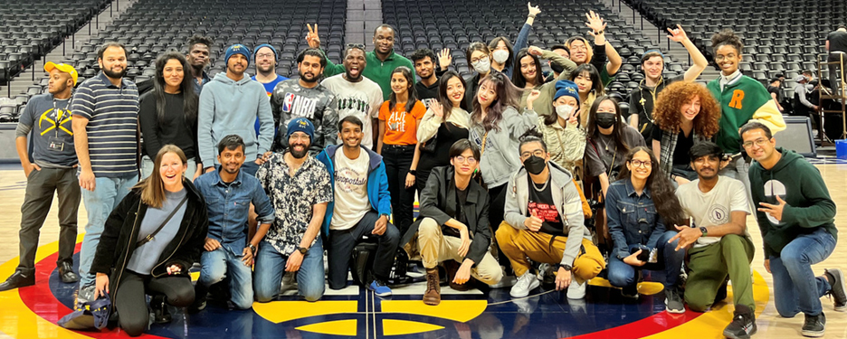 International Students at Denver Basketball Game