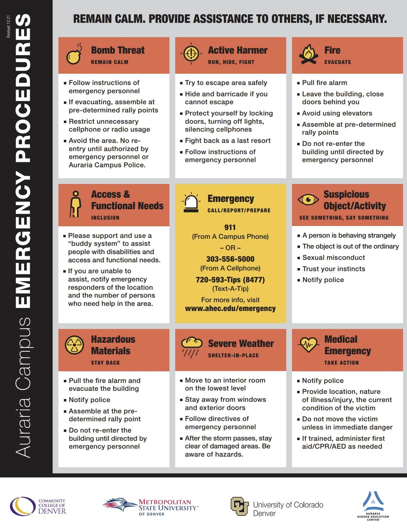 AHEC emergency procedures