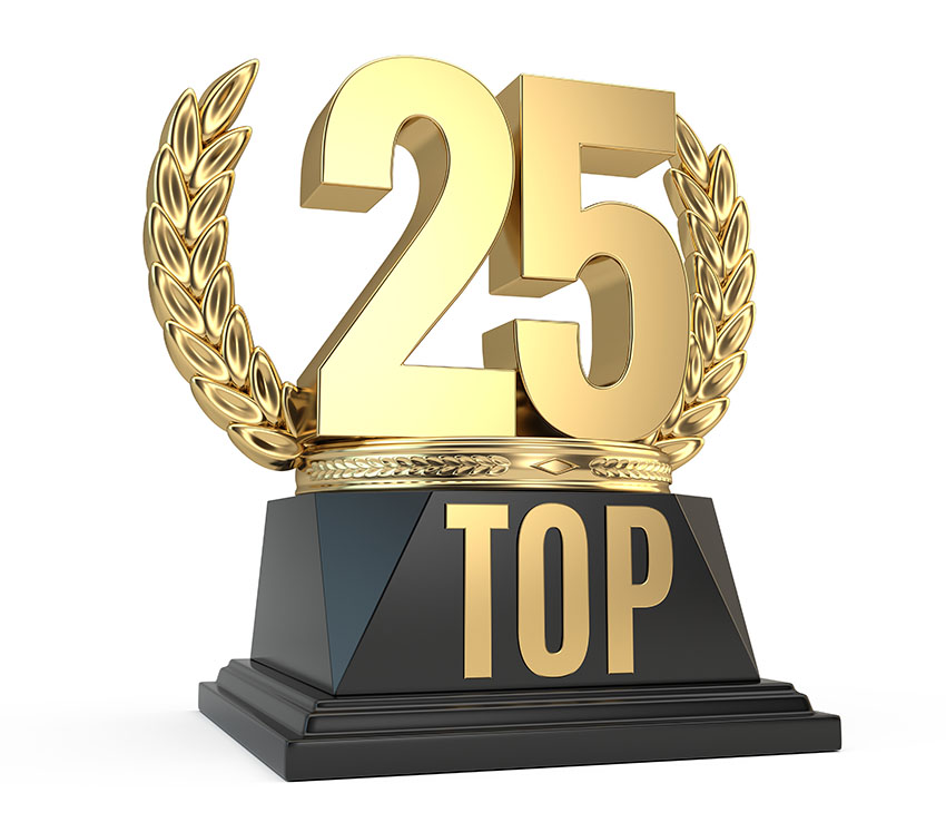 Trophy for Top 25 ranking