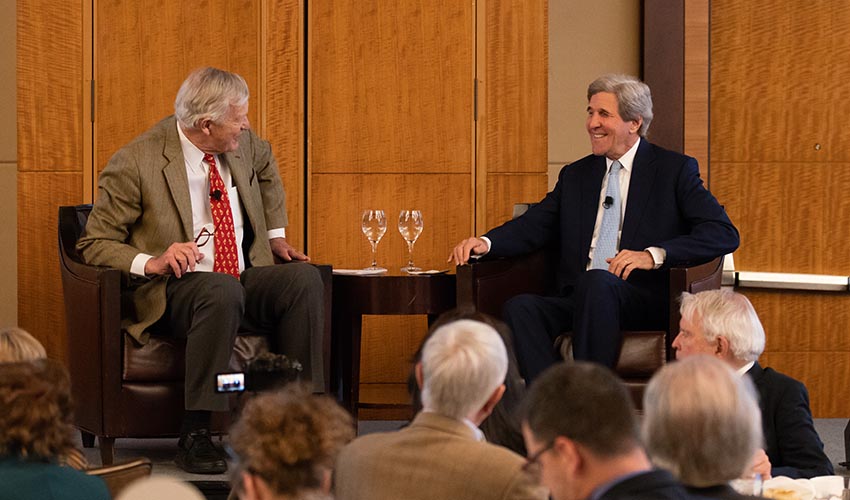 Former Senator Tim Wirth and Former Secretary of State John Kerry