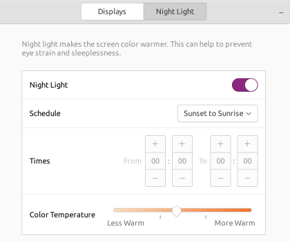 night light settings